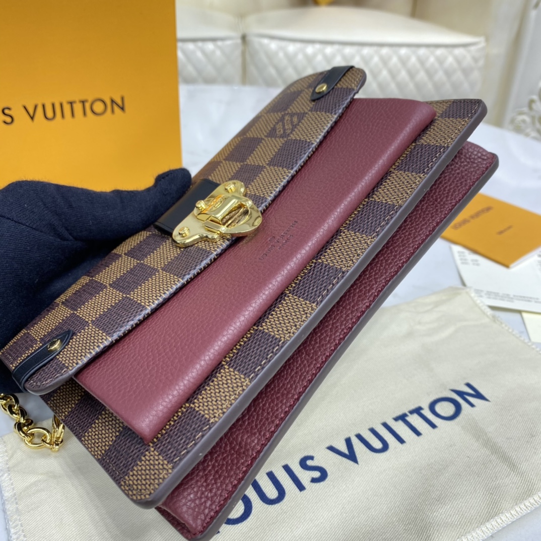 Louis Vuitton VAVIN CHAIN WALLET Handbag Damier Ebene N60222